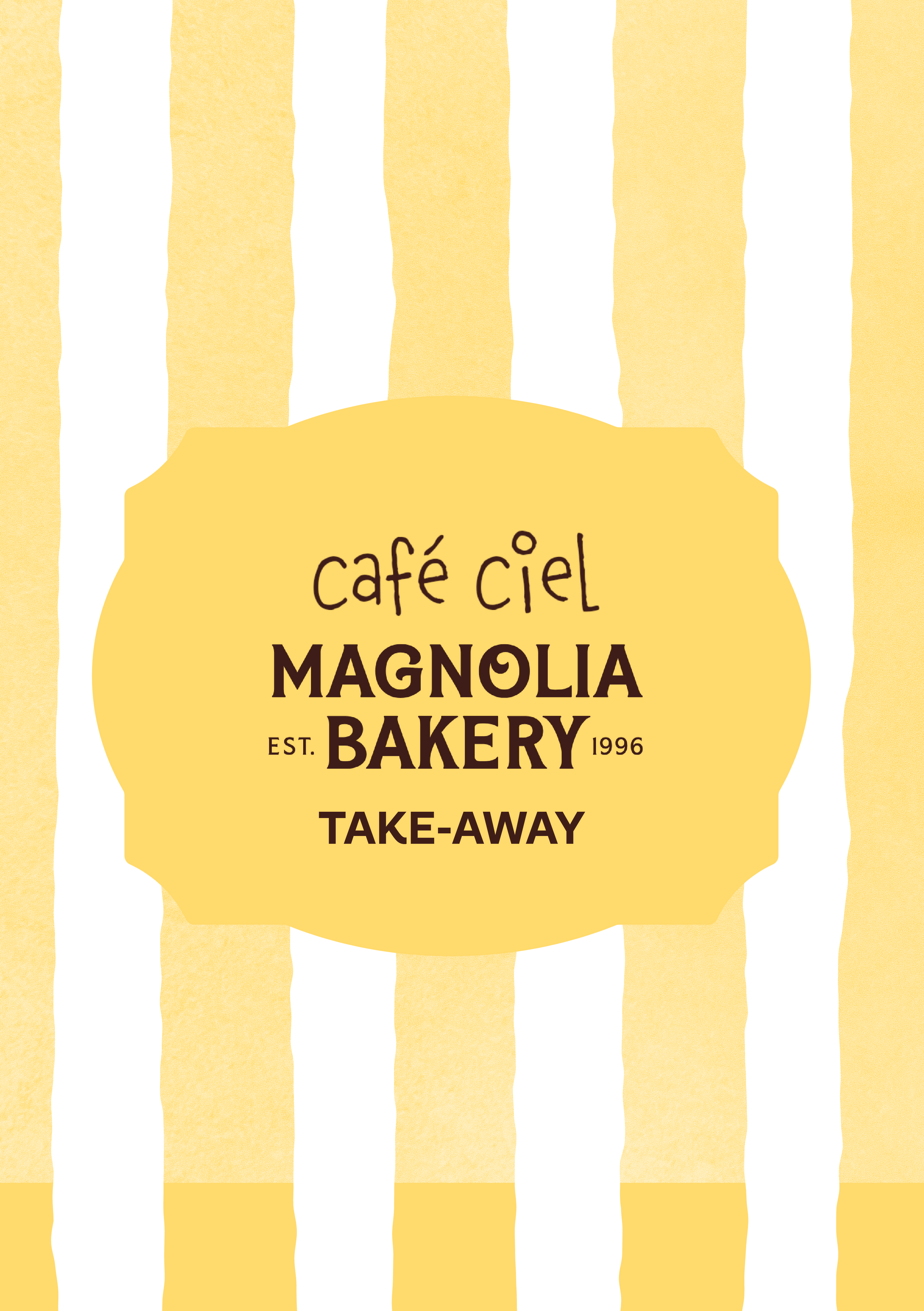 Café Ciel Takeaway Menu Page 1